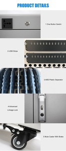 Haijie HJ-CM65 thép Điện đa thiết bị sạc xe đẩy cho Chromebooks/iPad/máy tính bảng trường đào tạo giảng dạy sạc giỏ hàng - Product Image 3