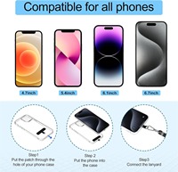 Cordón para Teléfono Ecológico de Poliéster de Alta Resistencia de 8 mm, Duradero, Ajustable, con Gancho Anticaídas para Transporte Seguro