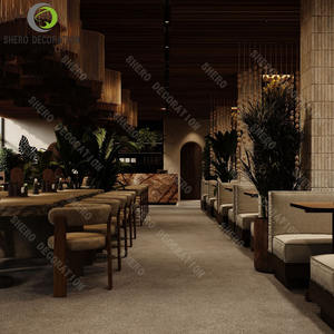 Diseño interior de restaurante premium, muebles de comedor de lujo personalizados, mesas y sillas fáciles de limpiar para decoración de restaurantes - Product Image 2