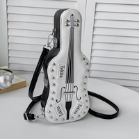 Sac à bandoulière en cuir PU en forme de guitare, nouveauté 2026, pour femme, sac à main à rivets, style Y2K, streetwear, sac créatif