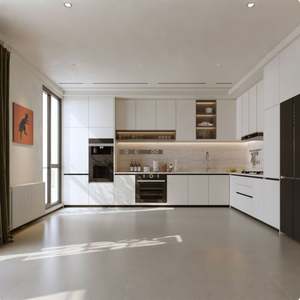 Armoires européennes de haute qualité, design moderne personnalisé, laque UV, armoires de cuisine pour projet d'appartement - Product Image 1