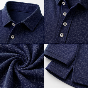 Polo de Golf Texturizado Azul Marino Premium Personalizado para Hombre, Ropa Corporativa de Marca Privada con Absorción de Humedad, OEM - Product Image 3