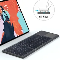 Keyboard Mini Nirkabel Lipat 3 Kali dengan Touch Pad untuk IOS untuk Tablet & Ponsel Android (Tanpa Lampu Latar)