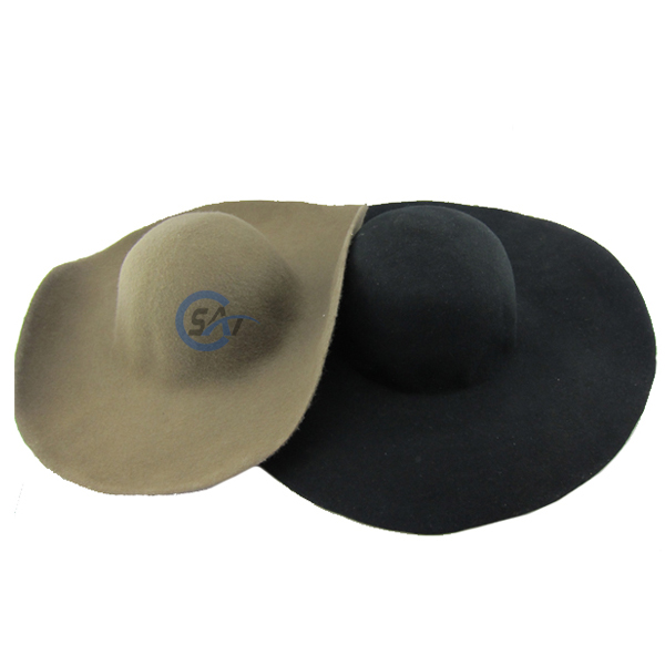 Однотонная 100% шерстяная фетровая шляпа