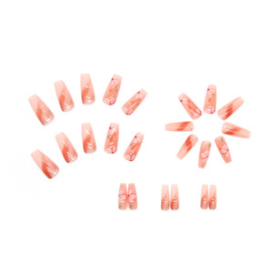 Lot de 24 <span class=keywords><strong>faux</strong></span> <span class=keywords><strong>ongles</strong></span> en ABS, forme amande, réutilisables, avec motifs papillon, pour manucure, <span class=keywords><strong>colle</strong></span> incluse - Product Image 4