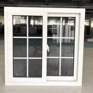UPVC ngang trượt cửa sổ thiết lập với thép không gỉ bay Màn hình Gấp thiết kế khóa & kéo xử lý cho bên ngoài sử dụng trong khách sạn - Product Image 4