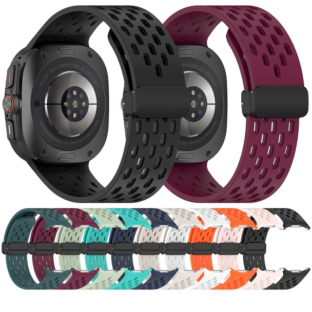 Strap for Samsung Galaxy Watch Ultra 47mm Accessories Breathable Silicone Magnetic Bracelet Correa for galaxy Watch 7 ultra Band
