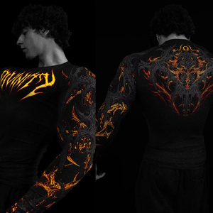 Nuova Maglietta a Compressione a Maniche Lunghe 2026, T-Shirt Fitness ad Alta Elasticità, Design Aderente con Motivo Geometrico a Trama Muscolare - Product Image 1