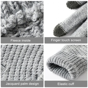 Gants à Doigts Complets pour Femmes et Hommes avec Technologie d'Écran Tactile, Moufles d'Hiver Chaudes en Tricot Jacquard, Style Classique - Product Image 4