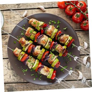 Accessoires de barbecue en gros, brochettes réutilisables en acier inoxydable pour grillades en plein air - Product Image 6