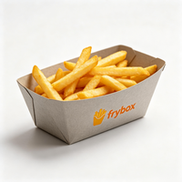 Boîte à collation en papier kraft résistante à l'huile, impression personnalisée, vente en gros pour aliments frits, restauration rapide, distributeurs mondiaux de traiteur