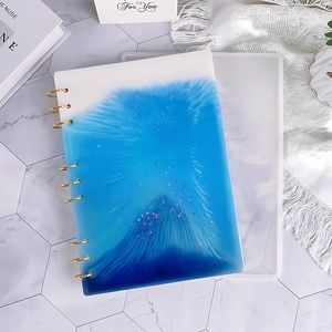 DM811 Moule <span class=keywords><strong>en</strong></span> Résine pour Carnet B5 DIY, Couverture de <span class=keywords><strong>Livre</strong></span> Faite à la Main, Pièces d'Outil de Boucle à Trois Anneaux, Moules <span class=keywords><strong>en</strong></span> Silicone - Product Image 1