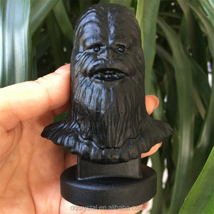 All'ingrosso naturale intagliato a mano 10cm cristallo di <span class=keywords><strong>ossidiana</strong></span> di cristallo di Yoda artigianato nero <span class=keywords><strong>ossidiana</strong></span> intaglio per la decorazione della casa - Product Image 4