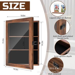 Wooden Card <b>Display</b> Rack 3 Tier <b>Wall</b> Mounted Storage For Sports Cards Collectibles Hobby <b>Display</b> <b>Case</b> - Product Image 2