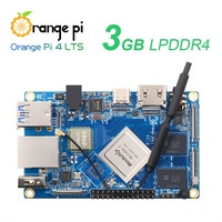 لوحة تطوير Orange Pi 4 LTS بذاكرة وصول عشوائي 3 جيجابايت/4 جيجابايت، معالج Rockchip RK3399-T، ذاكرة EMMC 16 جيجابايت، تدعم واي فاي + بلوتوث 5.0، إيثرنت جيجابت