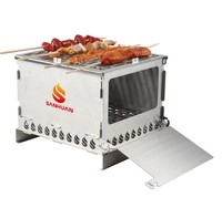 Barbecue pliable mini pour camping, charbon de bois, idéal pour l'extérieur - Meilleures ventes