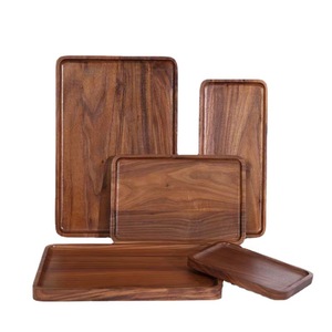 Bandeja Rectangular de Madera de Nogal Negro Japonés para Servir Té y Frutas 30x20cm Uso en Hoteles y Cafeterías - Product Image 4