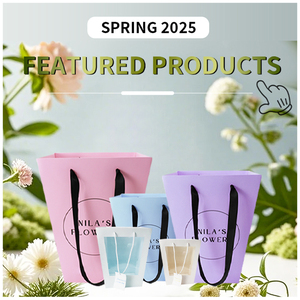 Túi giấy nghệ thuật đựng hoa cưới cỡ lớn nhiều màu sắc, có quai ruy băng - Product Image 3