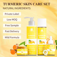 Beauté Marque privée Ensembles de soins de la peau au curcuma vitamine C biologique Ensemble de soins de la peau visage contre l'acné au curcuma hydratant