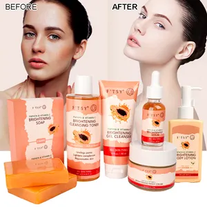 7 Days Whitening Facial Kit Kojic Papaya Soap Lotion Private Label Skin Whitening Cream Papaya Skin Care Set