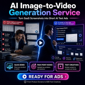 Annonces d'essai de logiciels SaaS B2B |   Services de vidéo publicitaire pour démonstrations multi-version avec capture d'écran de produit. - Product Image 1
