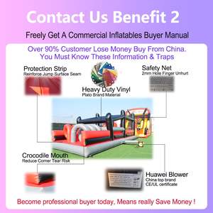 บ้านลมเป่าลมแบบมีสิ่งกีดขวางสำหรับแข่งขันสองเลน เหมาะสำหรับงานกลางแจ้ง - Product Image 3