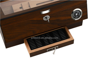 Wholesale Modern Design Walnut Wood Grain Painted <b>Cabinet</b> Wooden Cigar Box Humidor with Lacquer Technics Hygrometer Humidifier - Product Image 4