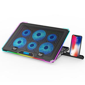Support de refroidissement portable RGB pour ordinateur portable, 6 ventilateurs, réglable, le plus vendu en 2022, avec logo personnalisé OEM - Product Image 2