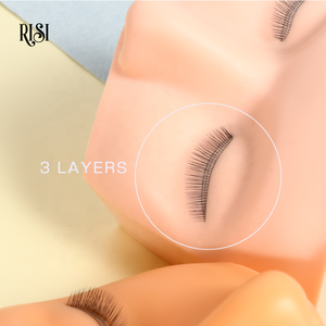RISI Advanced Extensions <span class=keywords><strong>de</strong></span> cils Tête <span class=keywords><strong>de</strong></span> mannequin 3 couches Lash Bandes réalistes pour <span class=keywords><strong>les</strong></span> <span class=keywords><strong>yeux</strong></span> et <span class=keywords><strong>les</strong></span> sourcils pour <span class=keywords><strong>la</strong></span> pratique Cils Tête en silicone - Product Image 2