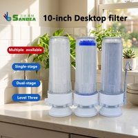 Système de filtration d'eau de comptoir 10 pouces à boîtier transparent, unité de filtration d'eau domestique à un, deux ou trois étages pour robinet