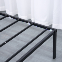 Modernes Design Klappbett mit Stauraum, Metallrahmen mit LED-Beleuchtung, Schmiedeeisen-Bettgestell & Fernbedienung