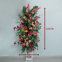 Farbenfroher Rosen-Blumenrahmen L-förmige Säule Bodenarrangement Hochzeits-Hintergrund Zeremonie-Dekoration Party Rasen Fotobox-Ständer