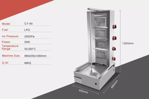 Chất Lượng Cao 304 Thép Không Gỉ Doner Kebab Con Quay Hồi Chuyển Máy Điện Shawarma - Product Image 5