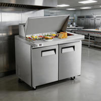Réfrigérateur commercial ouvert pour bar à salades / buffet, double porte, certifié ETL, pour cuisine de restaurant