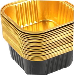 High Grade Microwavable Eco-Friendly Disposable Take Away Square Pudding Dessert Cake Aluminium <b>Foil</b> Cups 300ml Bakery Use - Product Image 4