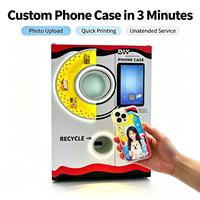 Distributeur automatique de coques de téléphone personnalisées en libre-service avec impression sur mesure, grande capacité, options de paiement multiples et surveillance à distance