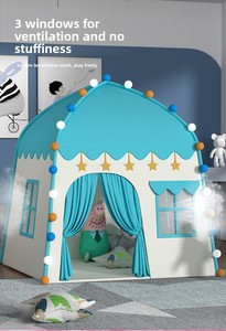 Carpa de Juego Plegable para Niños, Castillo de Princesa, Casa de Juegos para Niños y Niñas, Interior y Exterior, Portátil, con Área de Dormir Separada, Segura - Product Image 6