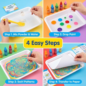 Kit de Pintura para Marbellado Todo en Uno, Set de Pintura para Marbellado con Agua para Niños, Regalo Creativo de Arte y Manualidades para Niñas y Niños OEM y ODM - Product Image 5