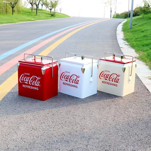 Top Quality 13-17L Custom Vintage Picnic Beach Camping Metal <b>Ice</b> <b>Cooler</b> Portable Retro <b>Cooler</b> <b>Box</b> - Product Image 4