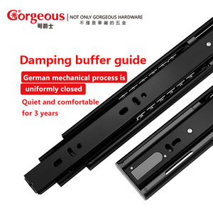 Bearing Heavy Duty Thủy Lực Damper Tự Đóng Runners Rail Telescopic Kênh Ba Mở Rộng Đầy Đủ Mềm Đóng Ngăn Kéo Trượt - Product Image 3