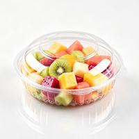 Bol à salade personnalisé en plastique PET 20oz avec couvercle dôme, contenant alimentaire transparent jetable empilable, qualité alimentaire, vente en gros
