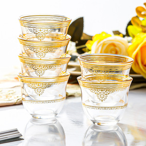 แก้ว<span class=keywords><strong>ชา</strong></span>แก้ว<span class=keywords><strong>ใส</strong></span>ลายนูนสี<span class=keywords><strong>ทอง</strong></span> แก้วกาแฟแก้ว<span class=keywords><strong>ใส</strong></span>แบบตุรกี แก้วน้ำขนาดเล็กทนความร้อนสำหรับกาแฟอาหรับ เอสเพรสโซ <span class=keywords><strong>ชา</strong></span> - Product Image 4
