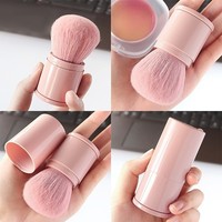 Pinceau à blush et poudre rétractable JLY, grand format, emballage individuel, pour fixer le maquillage, pinceau de maquillage portable pour les voyages