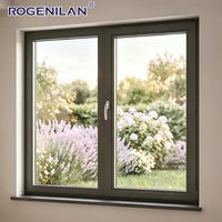Fenêtres à battants en aluminium extérieures étanches personnalisées Rogenilan avec double vitrage trempé pour maisons