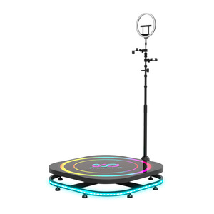 Rotating Photo Booth 360 Degree Turntable With Led Light For Indoor Outdoor Photography Video <b>Recording</b> Selfie Stick - Product Image 5