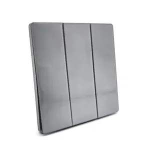 Wholesale British Standard Grey Color Ultra-Thin 10A 3 Gang 2 Way Tempered glass switch uk