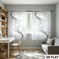 Rideaux transparents imprimés sur mesure (2 pièces) pour la décoration intérieure, personnalisables avec n'importe quel motif - 2 panneaux semi-transparents avec passe-tringle