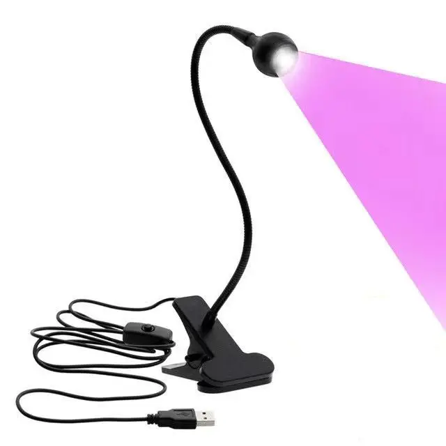 LED Clip Desk Lamp USB Led Flexible Table Lamps Cash Medical Product Detector UV Gel Curing Light For DIY Nail Art