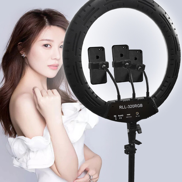 16 Inch Photographic RGB Fill Lamp Mobile Live Video LED Selfie Ring Light With Tripod for Live Streaming