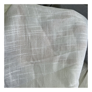 Cortina de gasa de CC-5888-Z12-050 para sala de estar, tela de gasa cruzada de aspecto de lino, 100% poliéster - Product Image 1